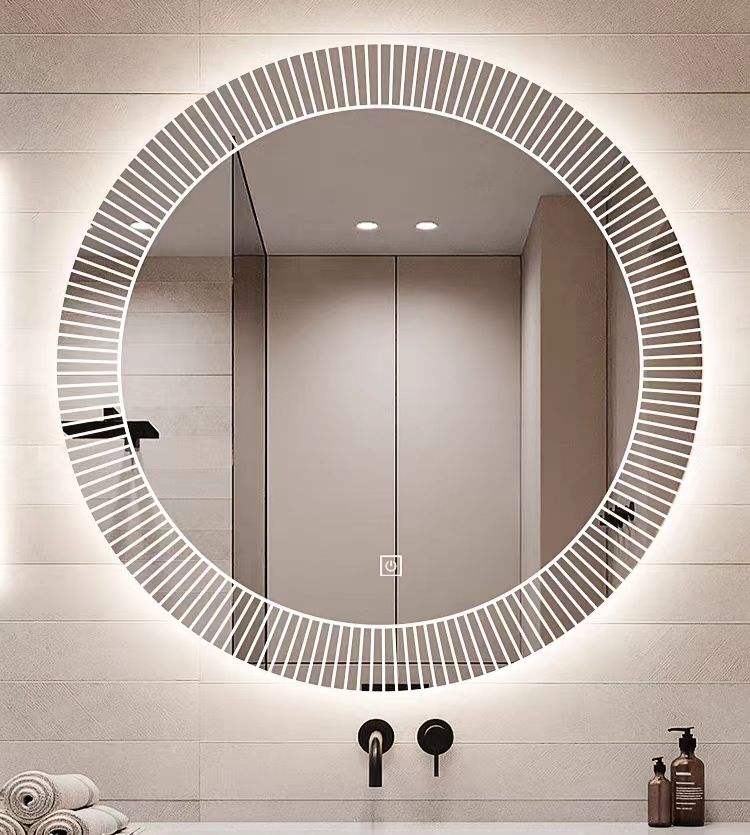 Mango 24 Inch Round LED Bathroom Mirror with Dimmable 3-Color Light