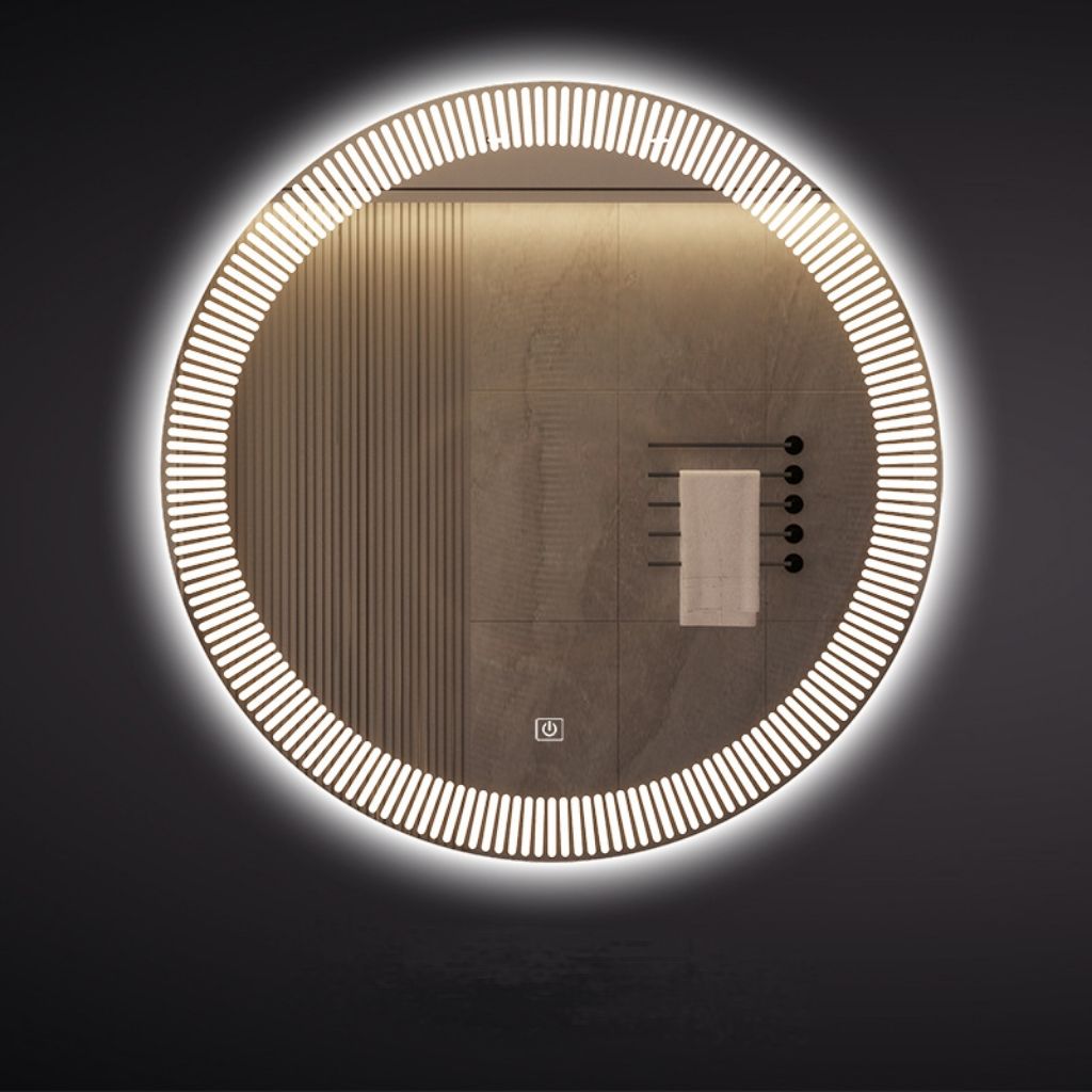 Mango 24 Inch Round LED Bathroom Mirror with Dimmable 3-Color Light