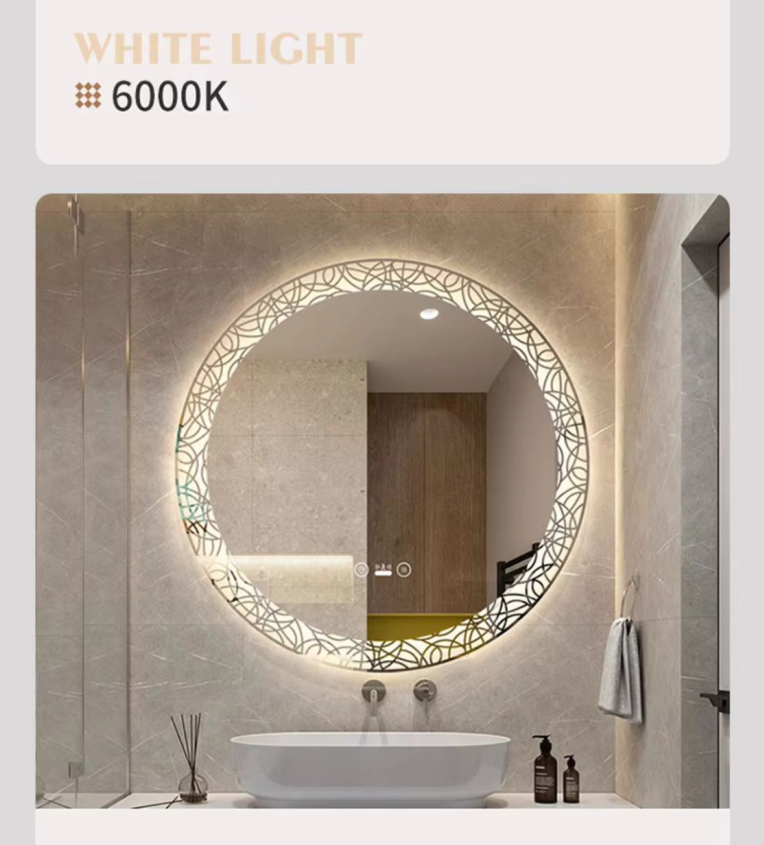 Mango Round Backlit LED Bathroom Mirror 24 Inch