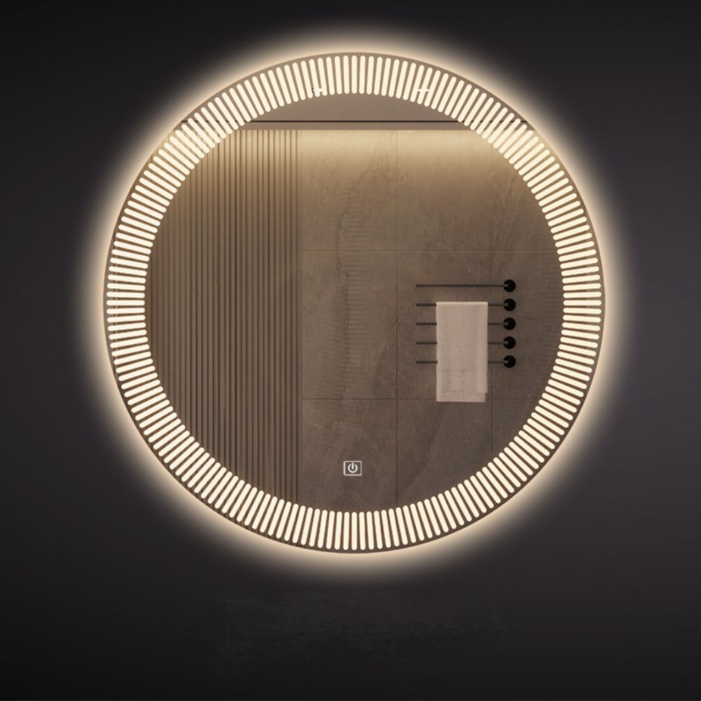 Mango 24 Inch Round LED Bathroom Mirror with Dimmable 3-Color Light