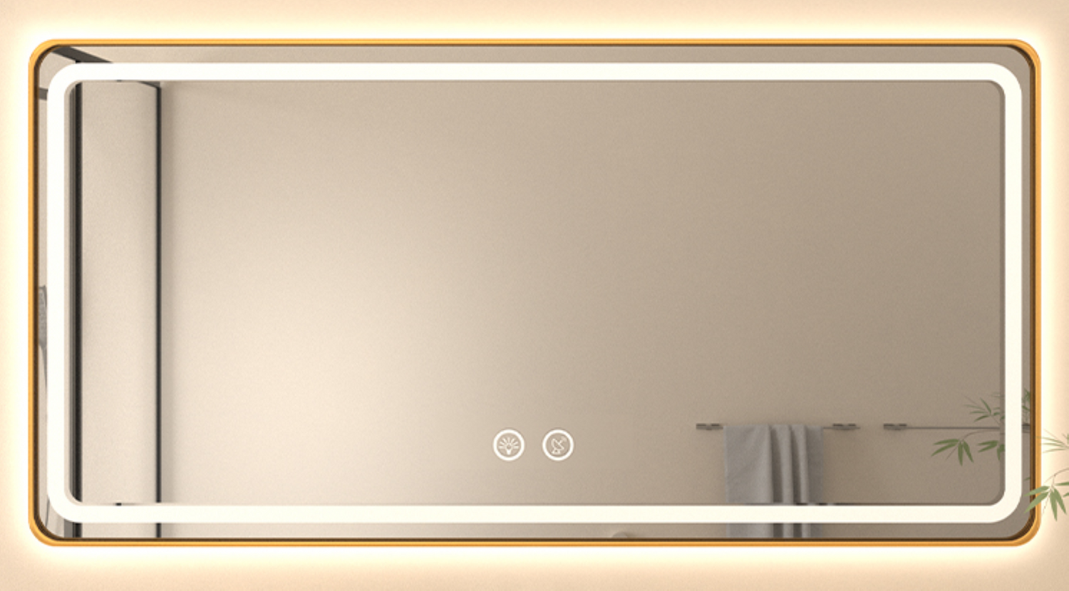 Mango Gold Framed LED Bathroom Mirror, Dimmable 3-Color Light, 24 x 32 Inch