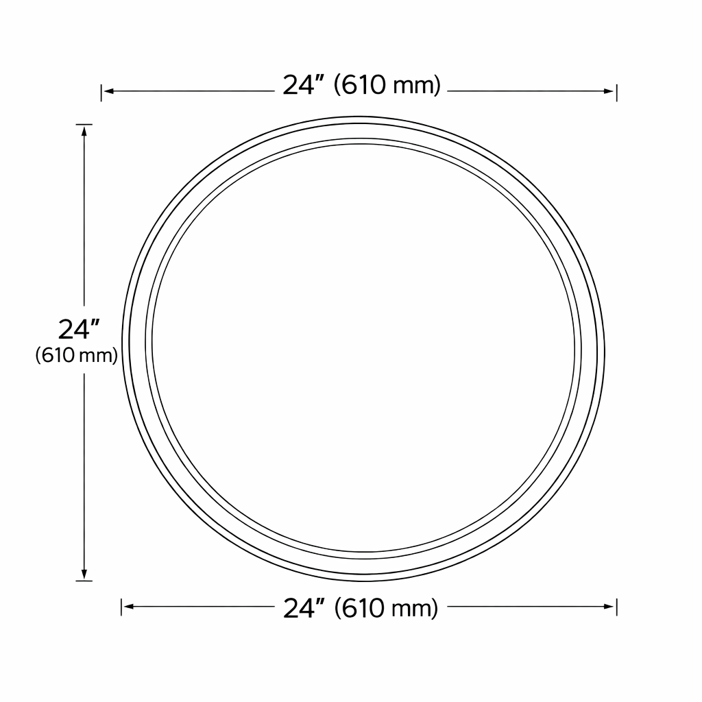 Mango Round Backlit LED Bathroom Mirror 24 Inch