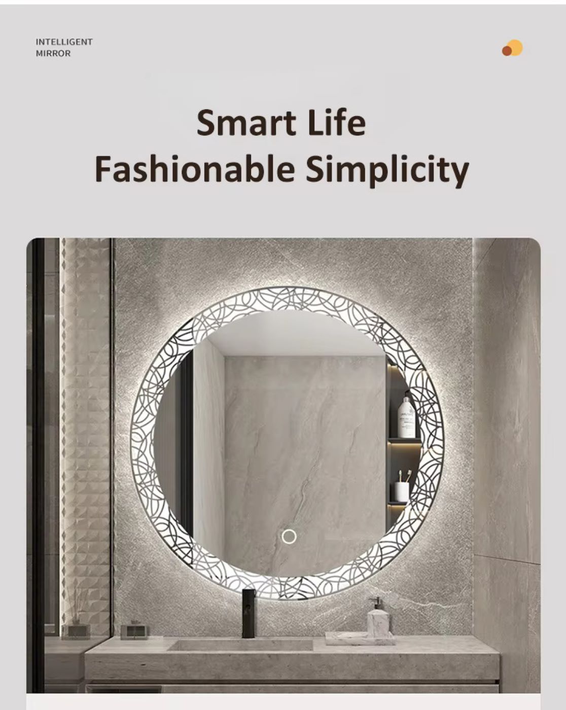 Mango Round Backlit LED Bathroom Mirror 24 Inch