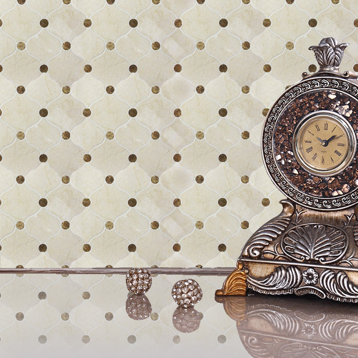 Sophisticated Waterjet Arabesque Luxurious Arabesque Crema Marfil Marble Backsplashes Wall tiles DP8102