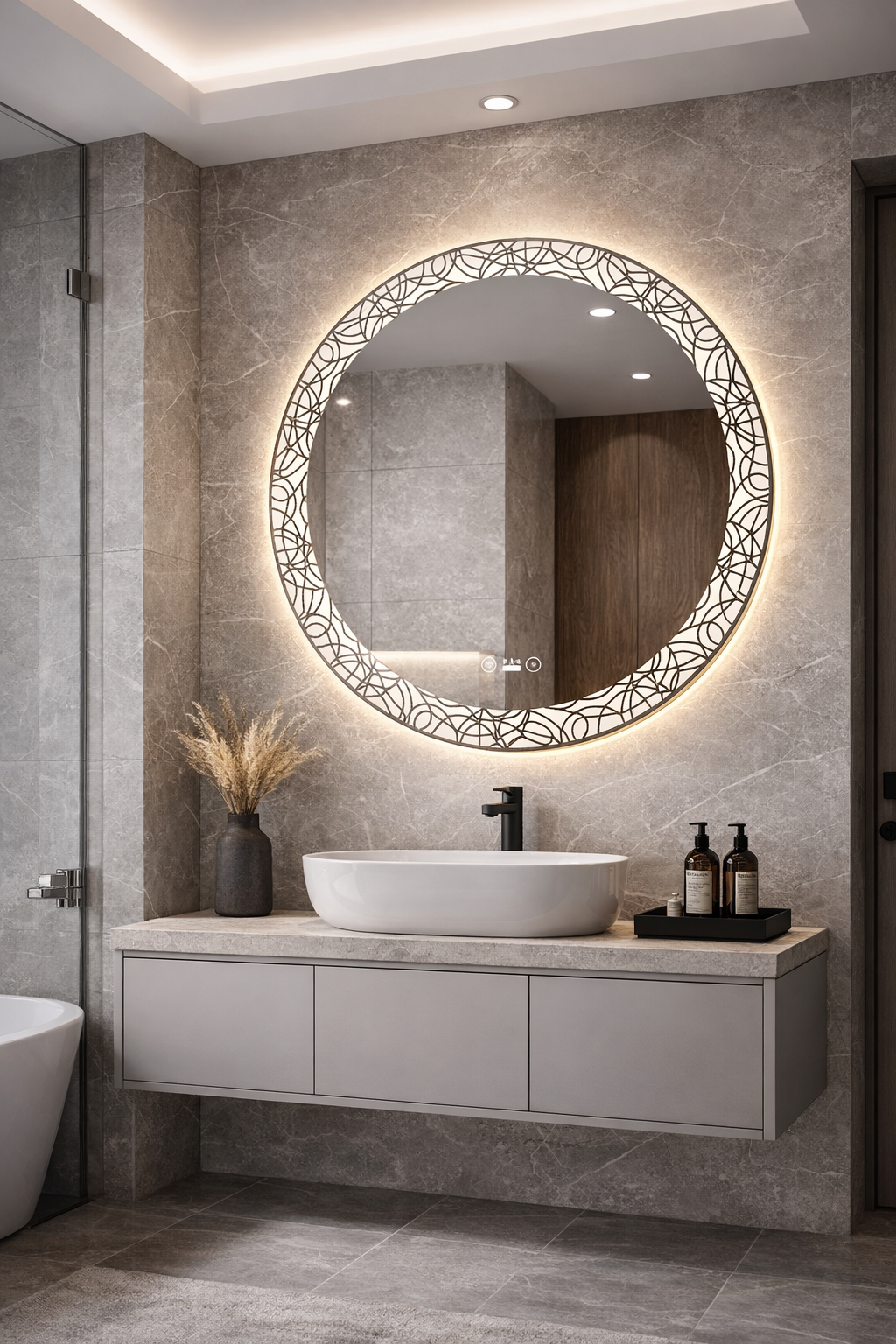 Mango Round Backlit LED Bathroom Mirror 24 Inch