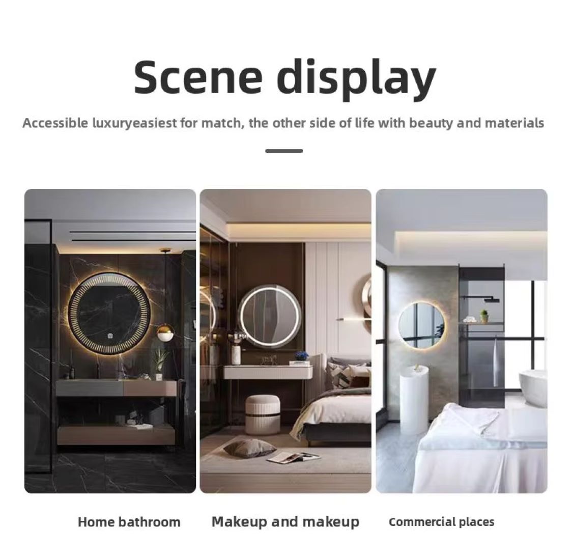 Mango 24 Inch Round LED Bathroom Mirror with Dimmable 3-Color Light