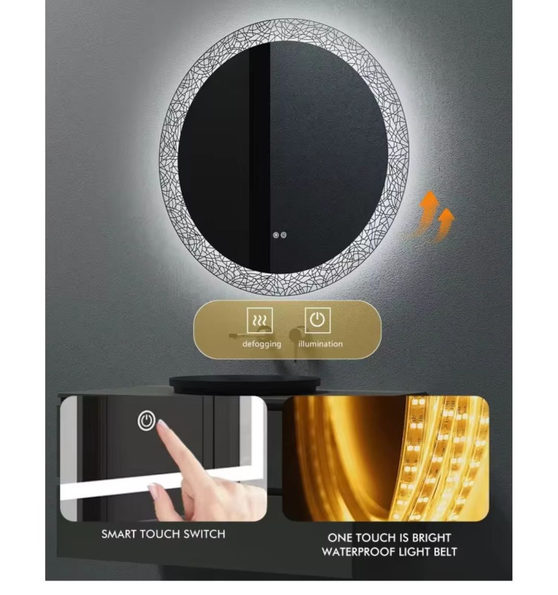 Mango Round Backlit LED Bathroom Mirror 24 Inch