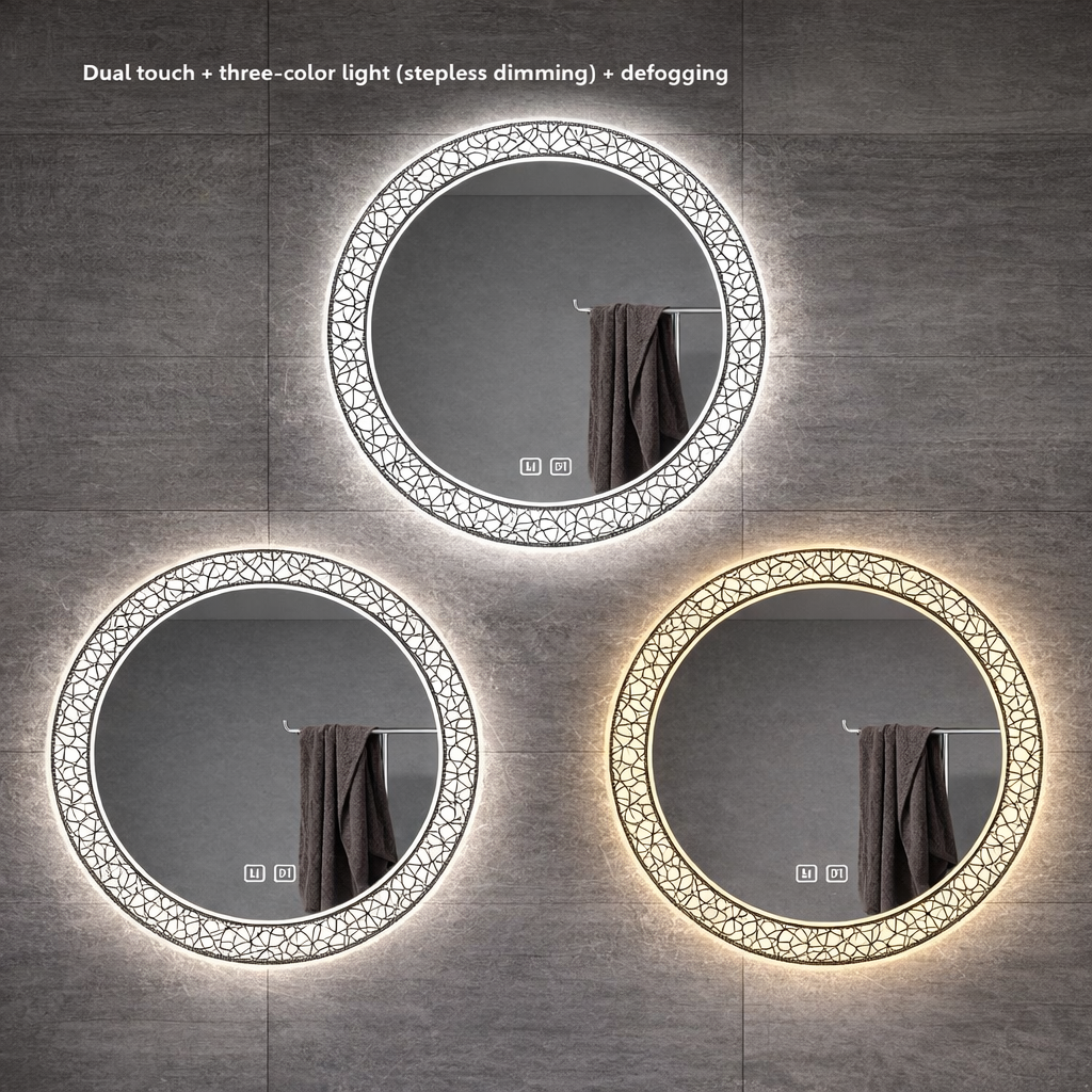 Mango Round Backlit LED Bathroom Mirror 24 Inch