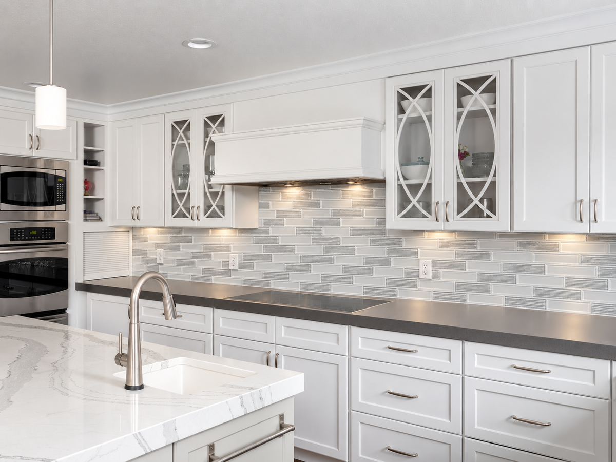 CRYSTAL WHITE GLASS Backsplashes Wall tiles (10x10 inch) R1001