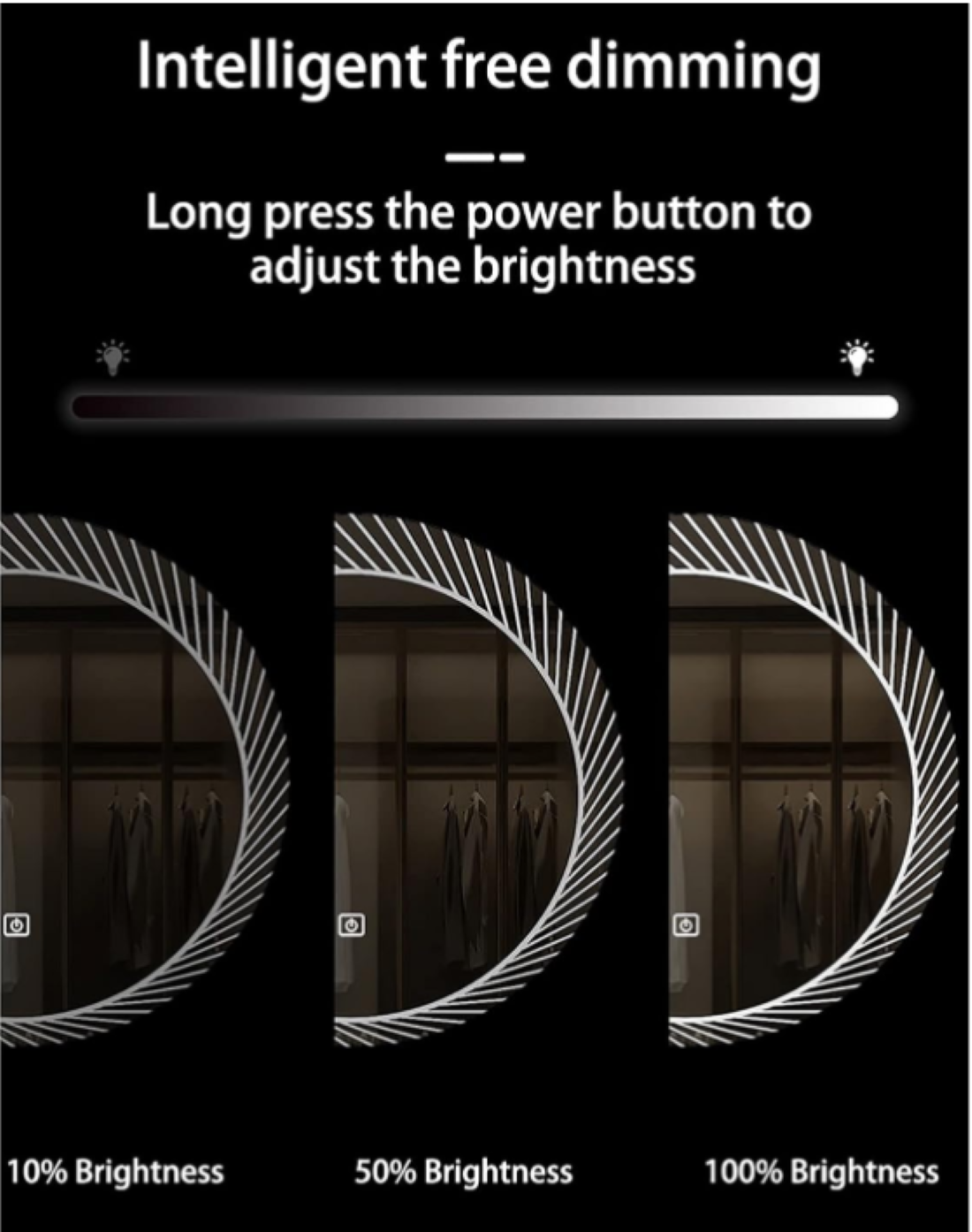 Mango 24 Inch Round LED Bathroom Mirror with Dimmable 3-Color Light