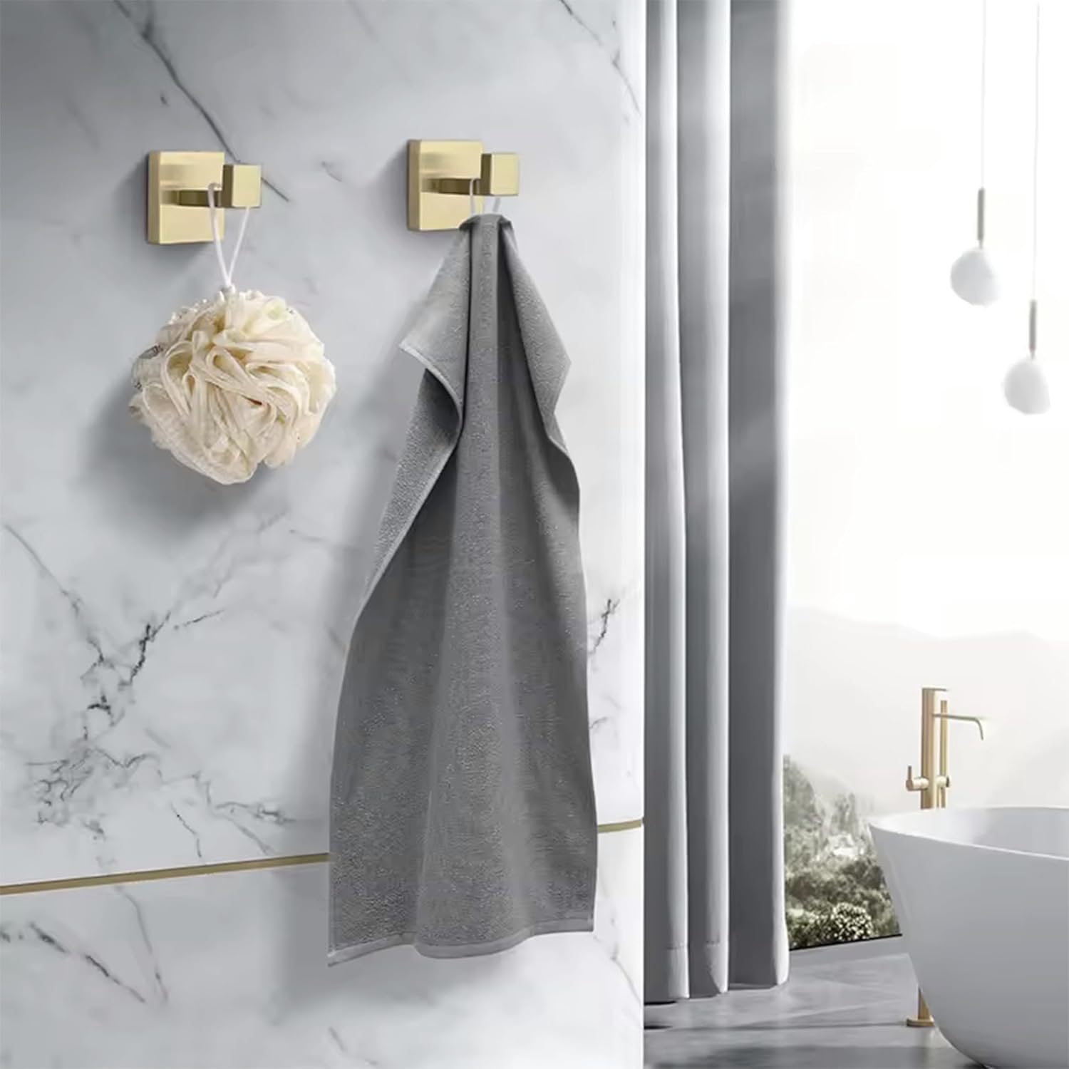 Towel Rack Set - Premium SUS304 Stainless Steel Towel Holder, Hand Towel Holder, Rustproof Bathroom Accessories - Includes 24" Bar, 6.5" Toilet Paper Holder, 2" Hook (Gold)
