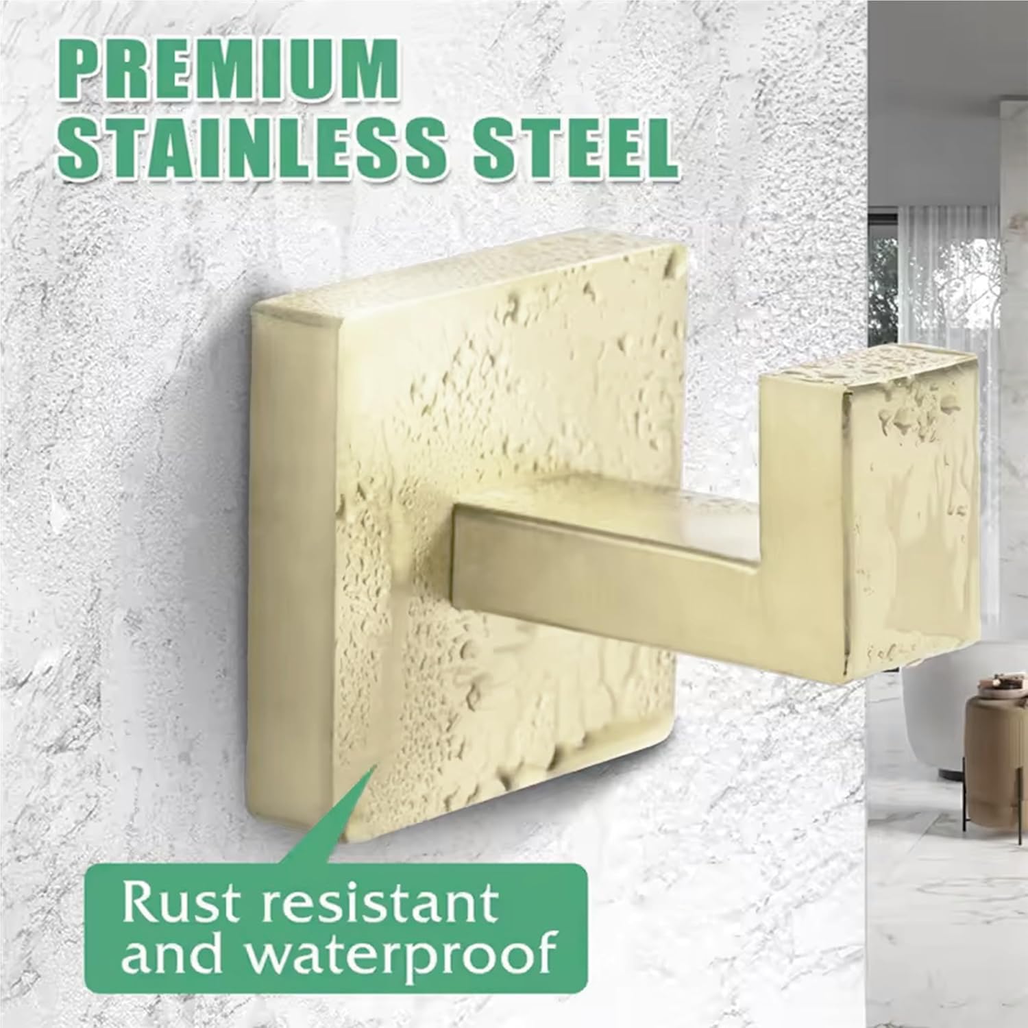 Towel Rack Set - Premium SUS304 Stainless Steel Towel Holder, Hand Towel Holder, Rustproof Bathroom Accessories - Includes 24" Bar, 6.5" Toilet Paper Holder, 2" Hook (Gold)