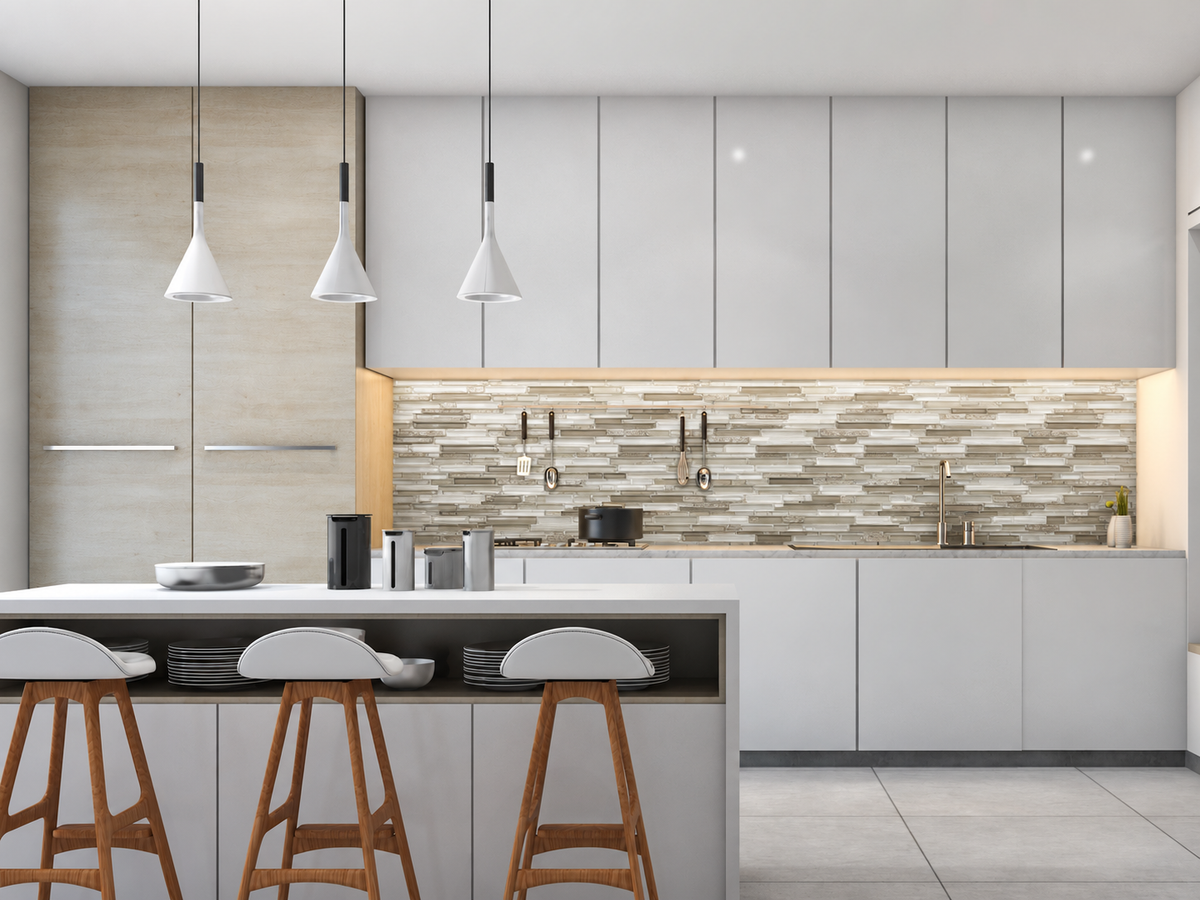 DENVER GREY STRIPS Backsplash Mosaic Floor and Wall tile  (12x12 inch) MG812