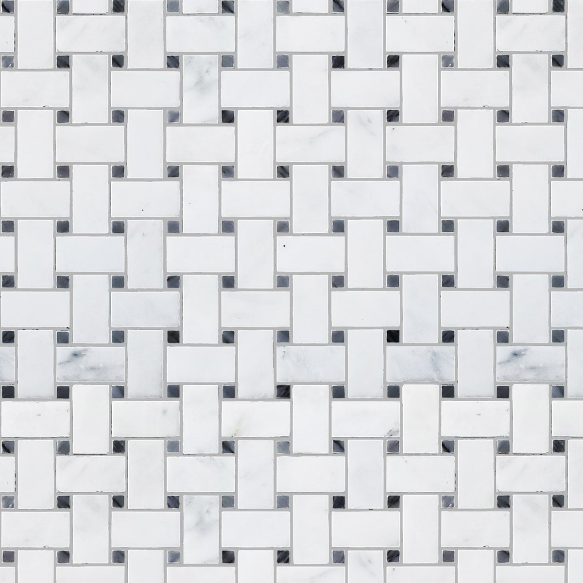 Oriental White Basket Weave Matt Marble Backsplashes Floor & Wall Tiles ( 12x12 inch) MG606