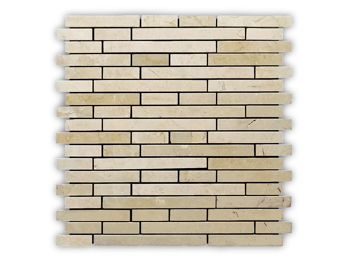CREMA MARFIL STRIPS Marble Backsplash Mosaic Floor & Wall Tiles(12x12 inch) CMS-48321