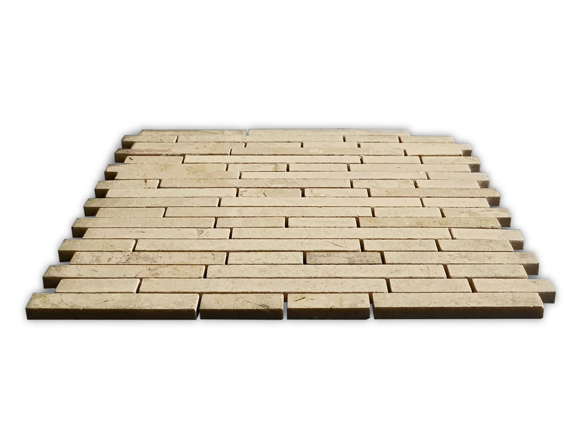 CREMA MARFIL STRIPS Marble Backsplash Mosaic Floor & Wall Tiles(12x12 inch) CMS-48321
