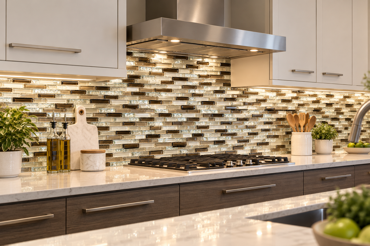 LAKESHORE PURE GLASS Strips Backsplashes Wall tiles (12x12 inch) JL142BT