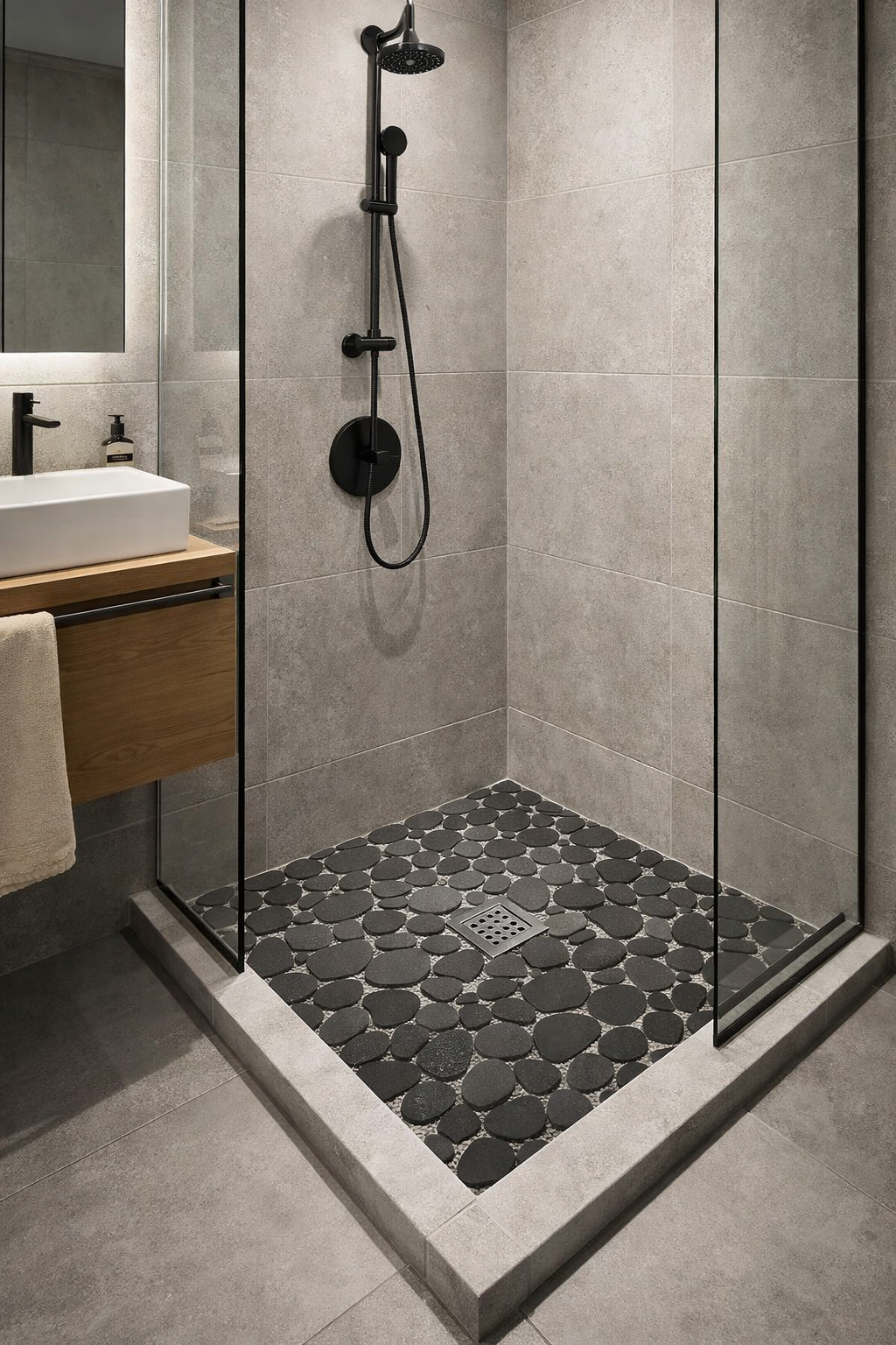Palm Beach Charcoal STONE Marble Backsplash Mosaic Floor and Wall tile  (12x12 inch) MG649