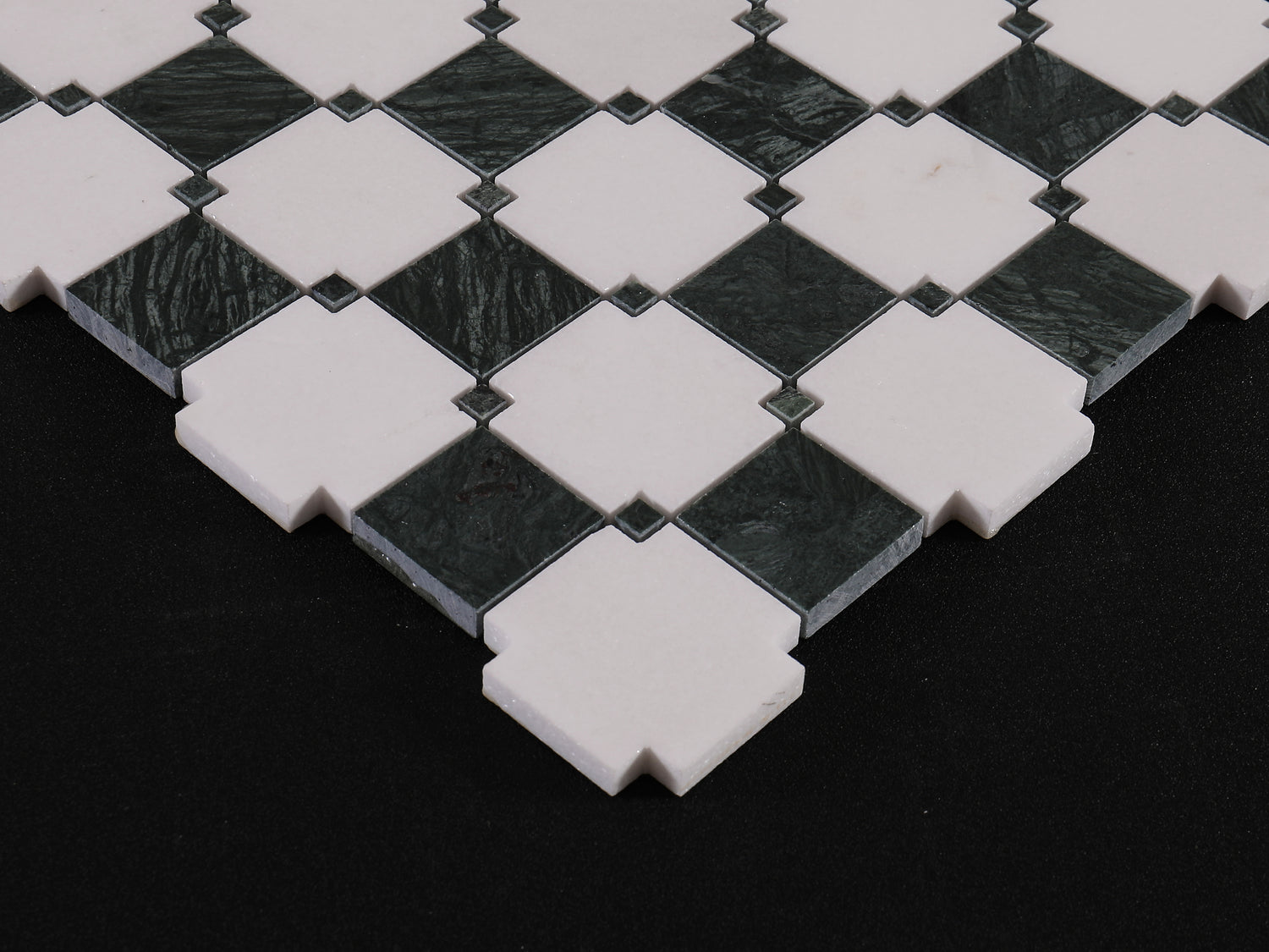 Chessboard Black and White Marble Backsplash Floor and Wall Tiles (12x12 inch) DP5935