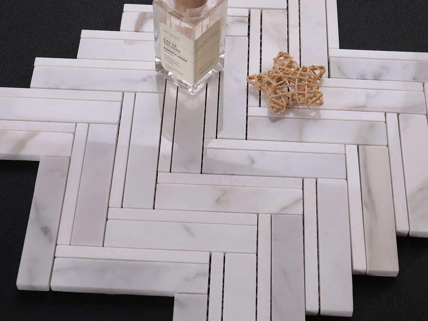 Italian Calaccata Gold Chevron Backsplash Mosaic Floor and Wall tiles (12x12 ) DP5944
