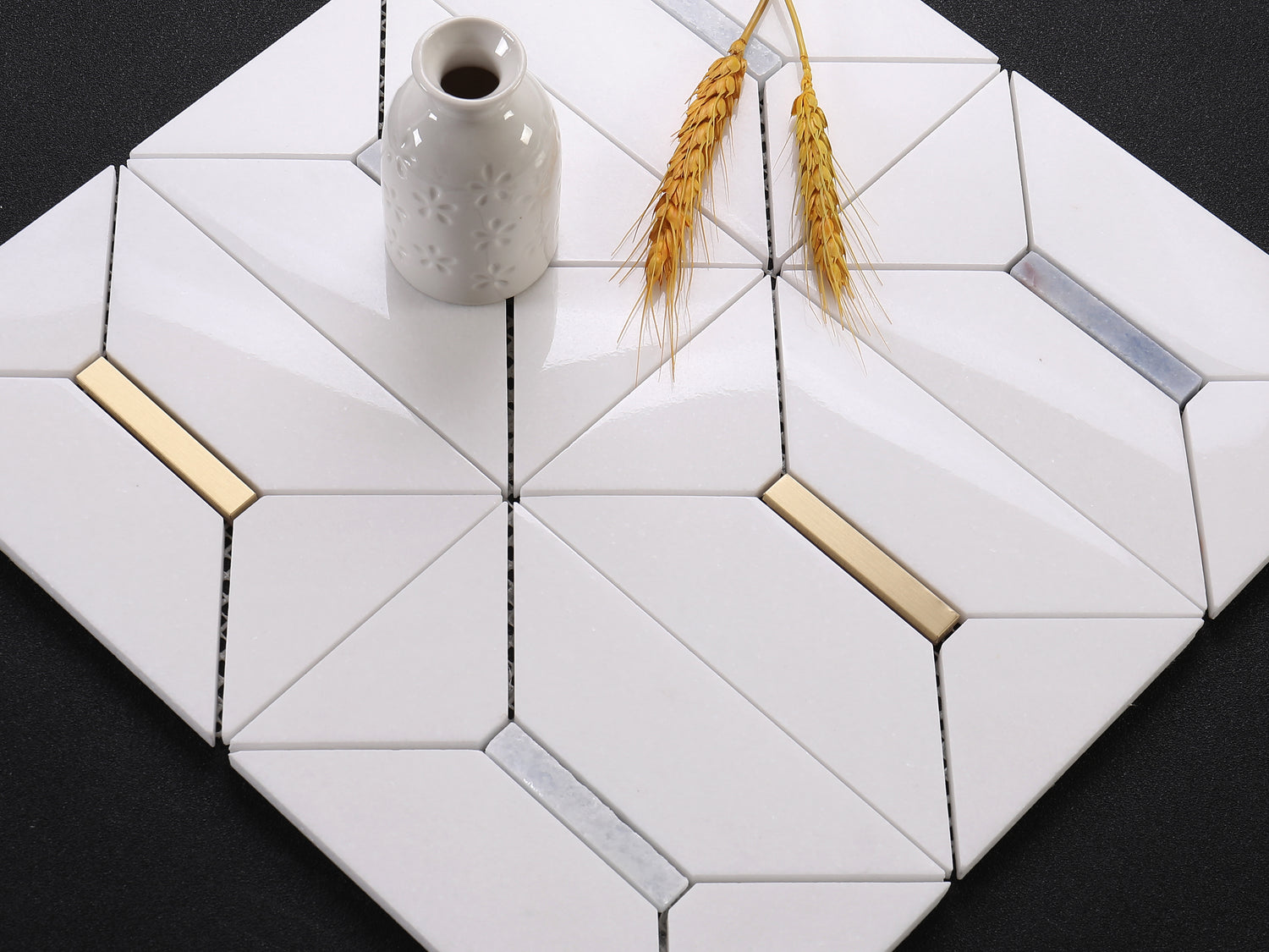 White Blue and Gold Luxurious Marble Backsplash Floor and Wall Tiles (12x12 inch) DP5953