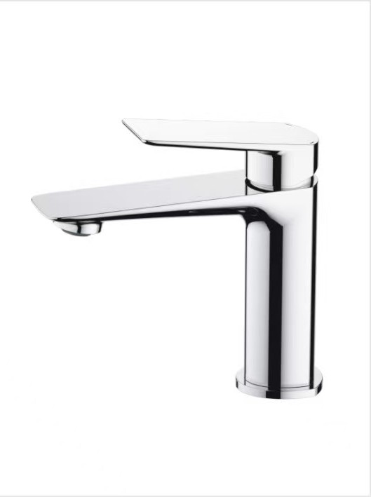 Chrome Single Hole Bathroom Vanity Faucet 1 Hole, Single Handle Bathroom Sink Faucet, 304SUS Stainless Steel with Pure in-Built Copper (Triangular Body, Chrome-30340)