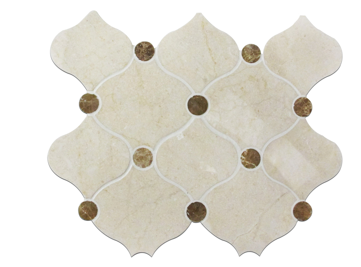 Sophisticated Waterjet Arabesque Luxurious Arabesque Crema Marfil Marble Backsplashes Wall tiles DP8102