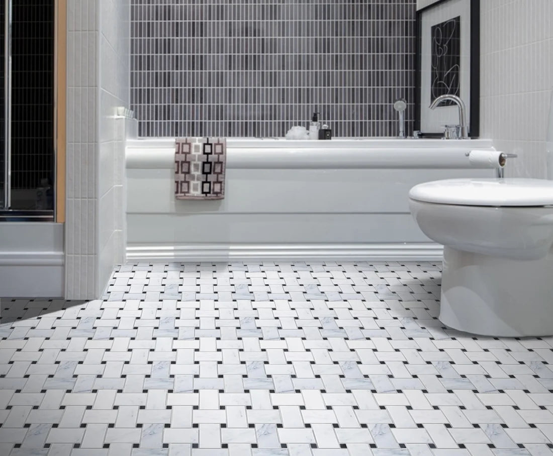 Basket Weave 2x4 Marble Backsplashes Floor & Wall Tiles ( 12x12 inch) MG602