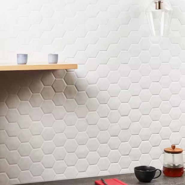 ALPS White 2" Hexagon Marble Mosaic Backsplashes Floor & Wall Tiles ( 12x12 inch) MG607