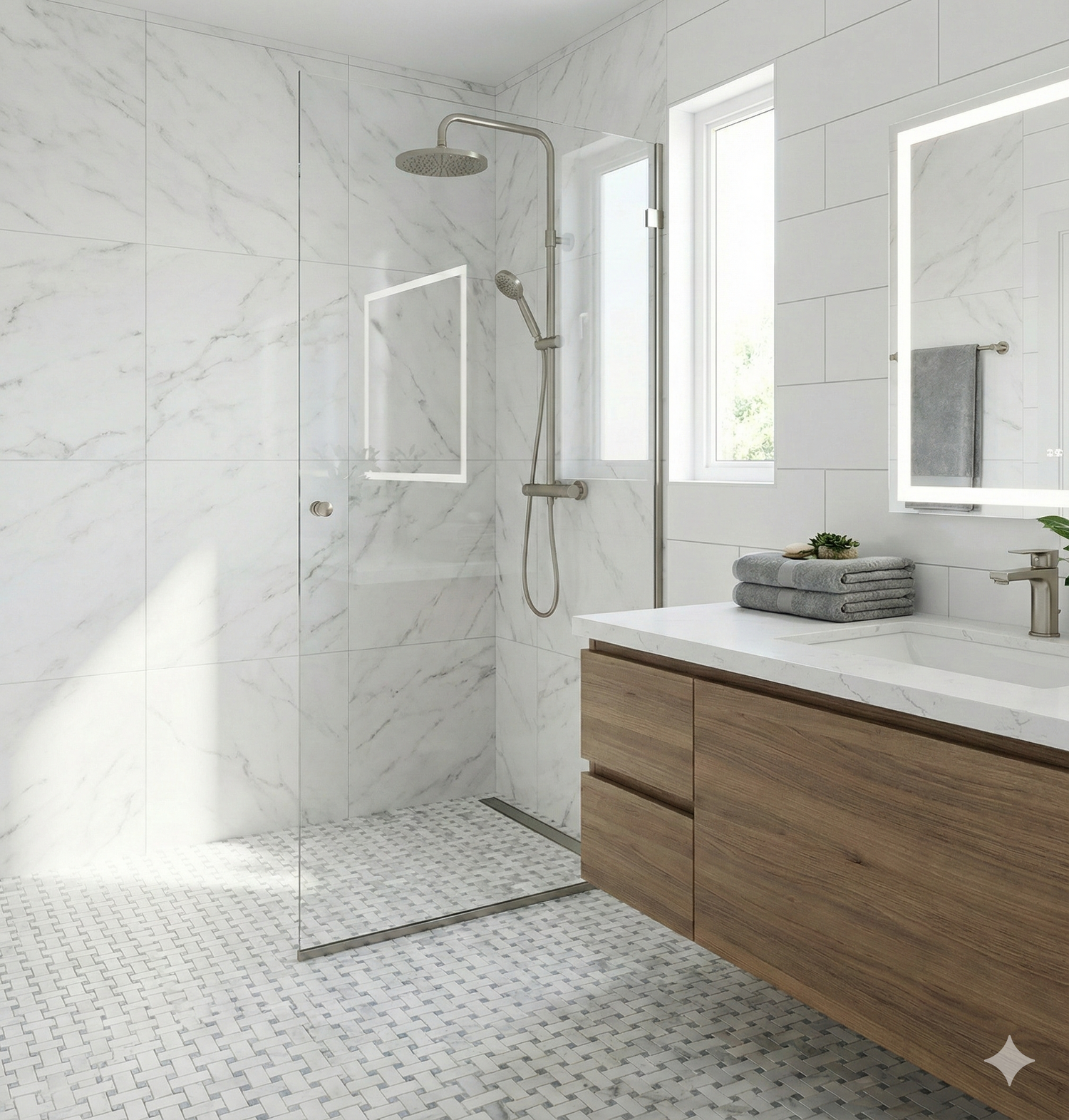 Oriental White 1x2 Basket Weave Marble Backsplash Mosaic Floor & Wall Tiles (12x12 inch)DP8601