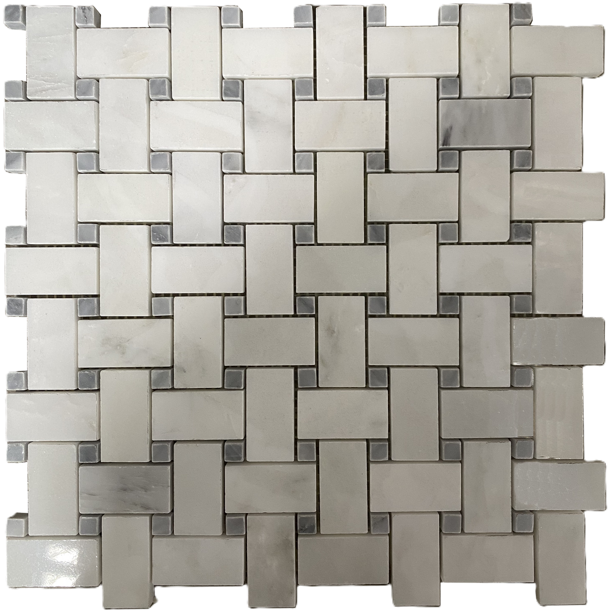 Oriental White Basket Weave Polished Marble Backsplashes Floor & Wall Tiles ( 12x12 inch) MG608