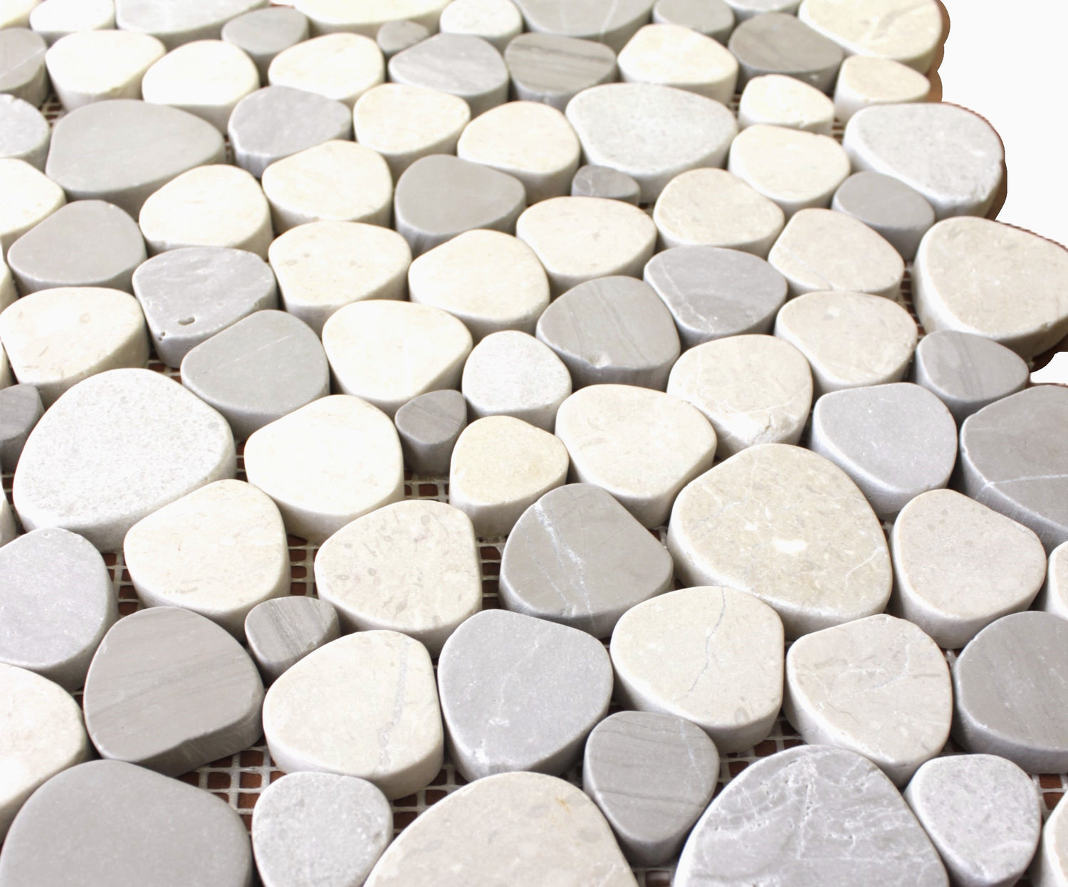 Beige Mixed Marble Honed Pebble Stone Backsplashes Floor and Wall Tiles (12x12 inch) DP8645