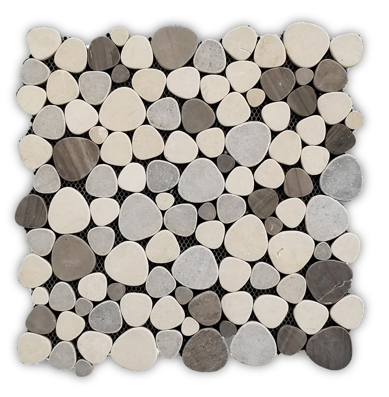 Beige Mixed Marble Honed Pebble Stone Backsplashes Floor and Wall Tiles (12x12 inch) DP8645