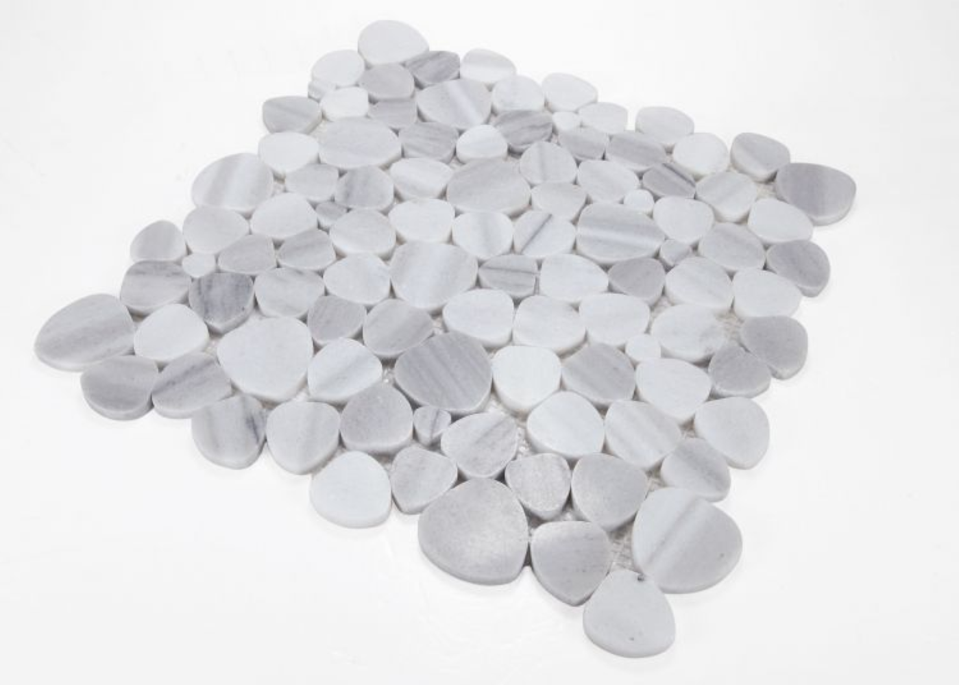 White and Grey Pebble Stone Marble Backsplash Mosaic Floor and Wall Tiles (12x12 inch) DP8646
