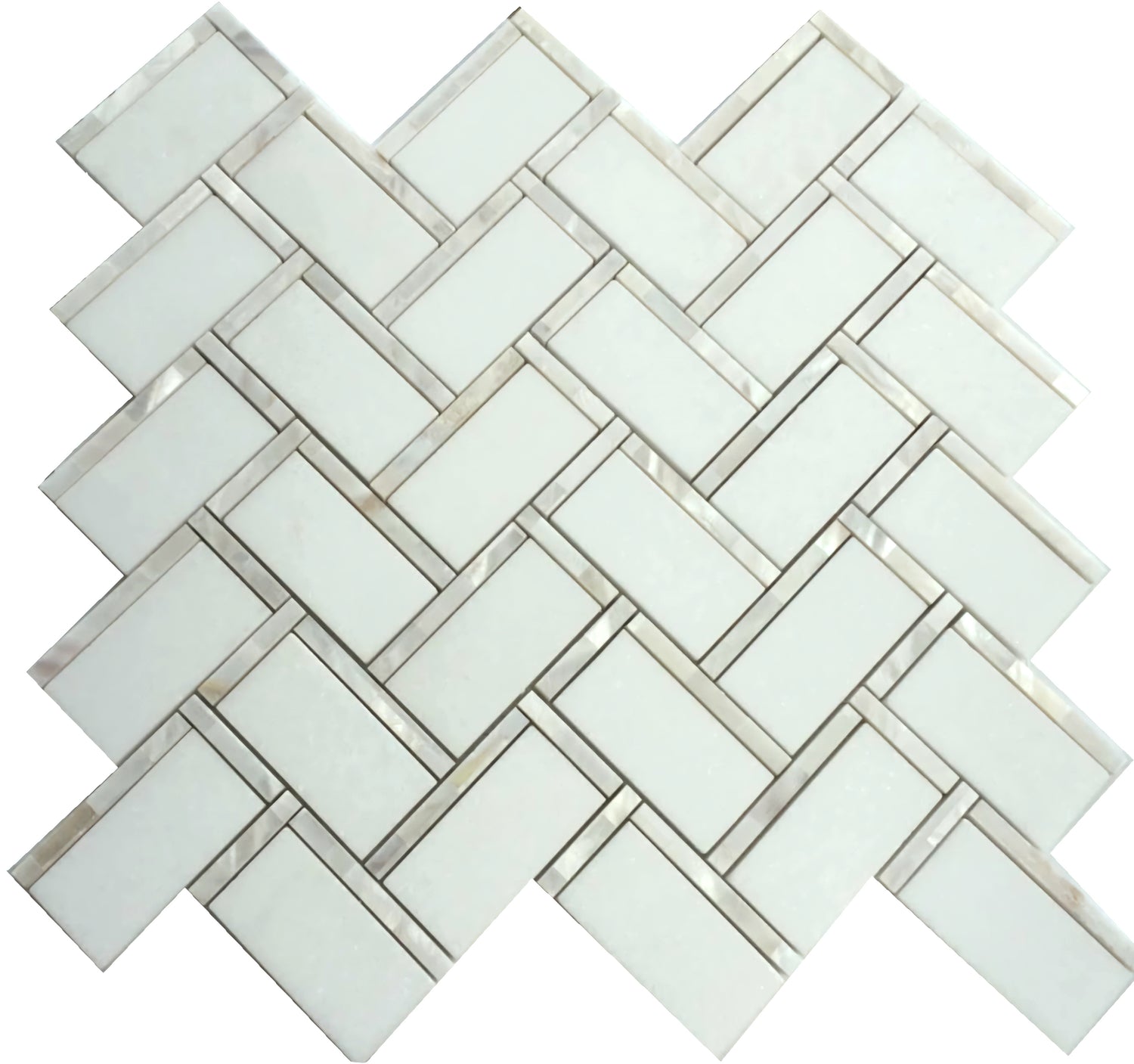 Mother of Pearl with Thassos Luxurious Backsplashes Wall Tiles ( 10.6x11 inch) DP8673