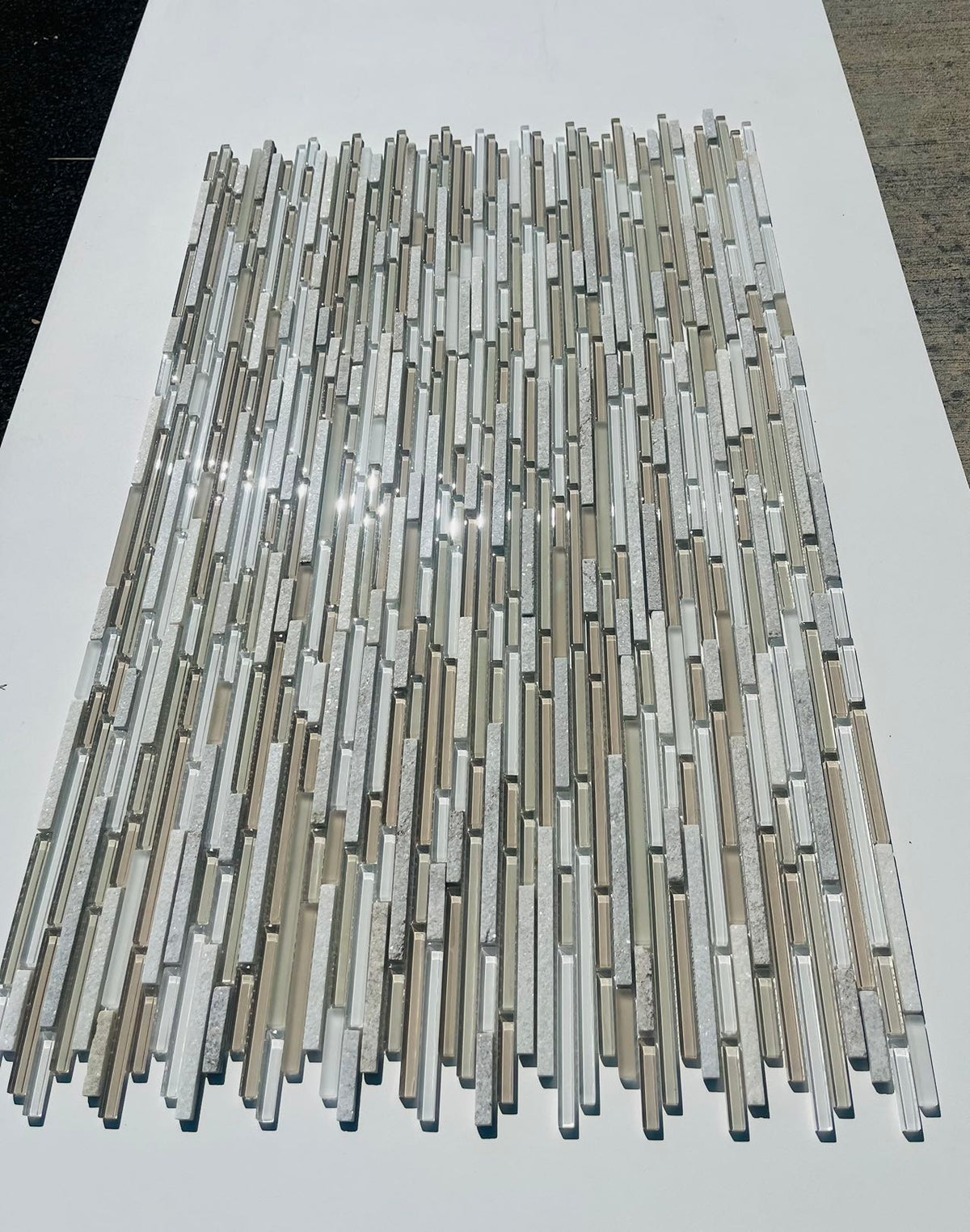 DENVER SILVER STRIPS Backsplash Mosaic Floor and Wall tile  (12x12 inch) MG811
