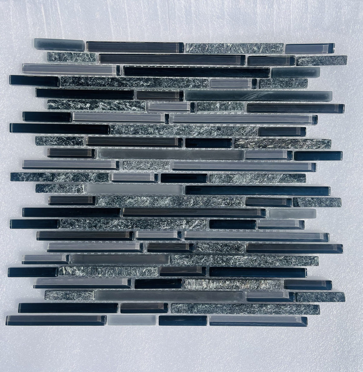 DENVER CHARCOAL STRIPS Backsplash Mosaic Floor and Wall tile  (12x12 inch) MG813