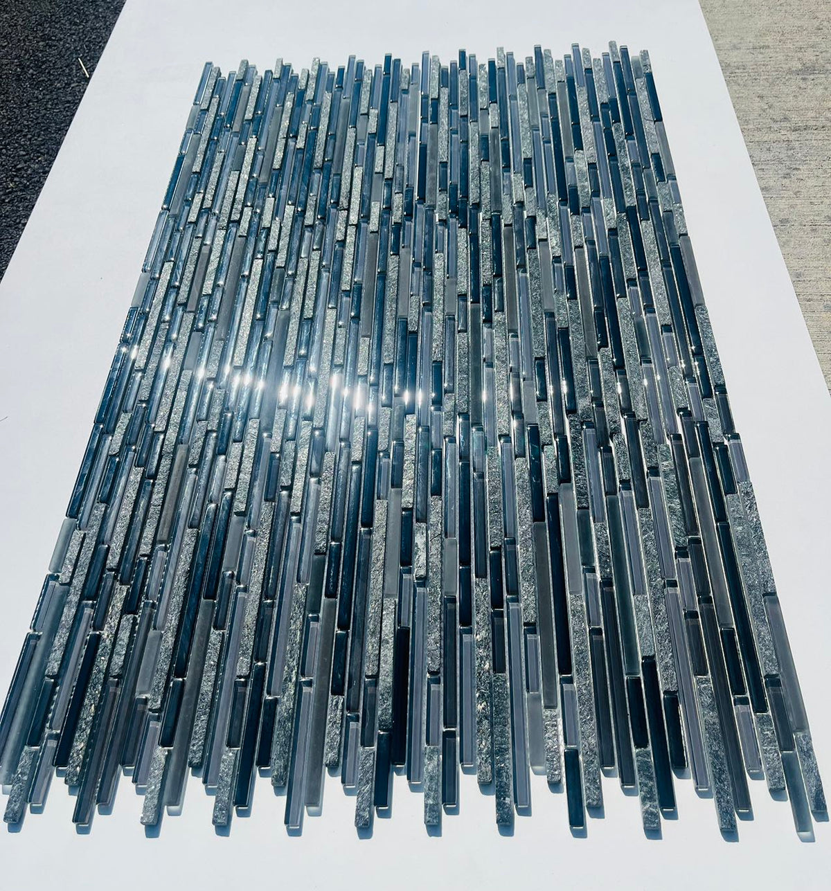 DENVER CHARCOAL STRIPS Backsplash Mosaic Floor and Wall tile  (12x12 inch) MG813