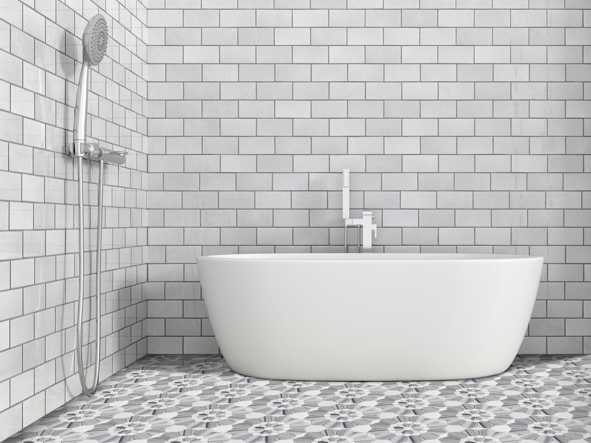 FIREWORK THASSOS Marble Backsplash Mosaic Floor and Wall tile  (12x12 inch) MG931