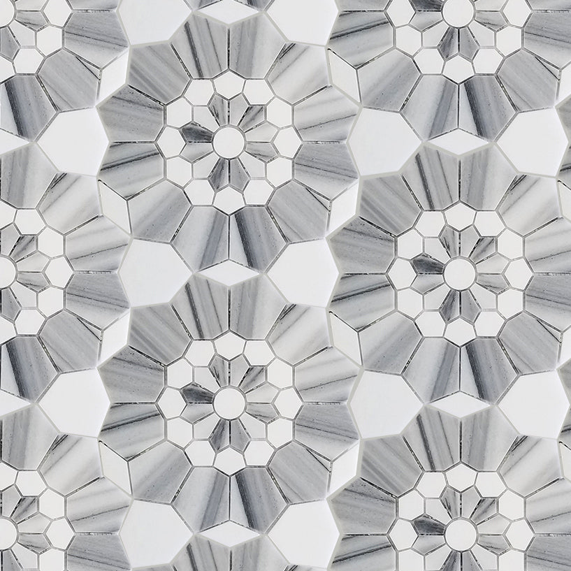 FIREWORK THASSOS Marble Backsplash Mosaic Floor and Wall tile  (12x12 inch) MG931