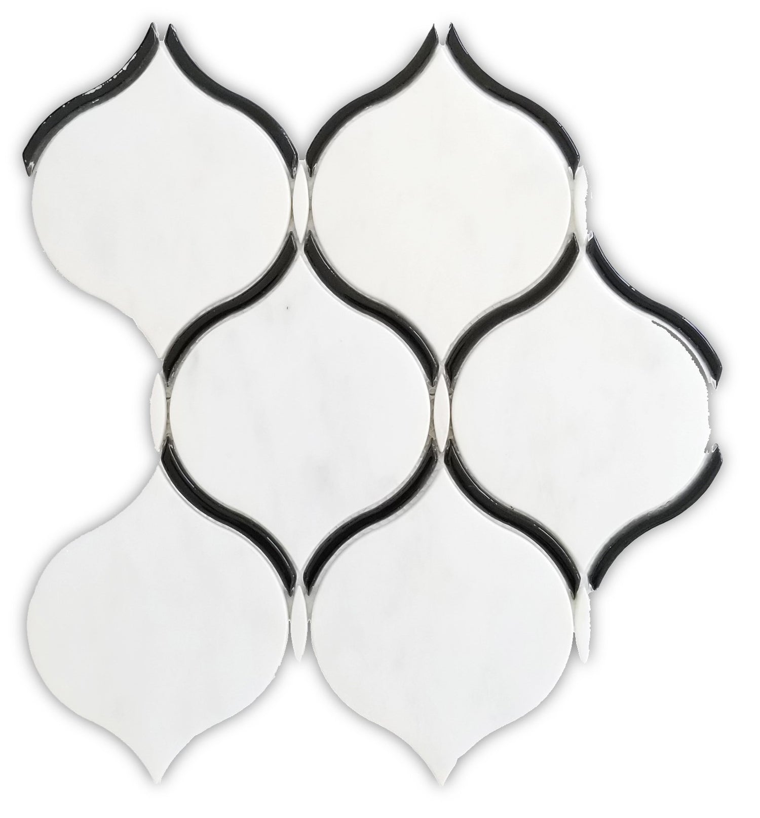 Sophisticated Waterjet Arabesque Luxurious Marble Backsplashes Wall tiles (10x11 inch)DP8946