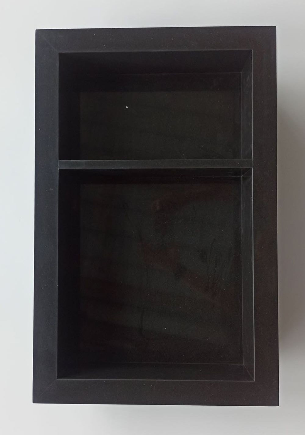 16x24 Mocha Black Marble Shower Niche - Double Shelves