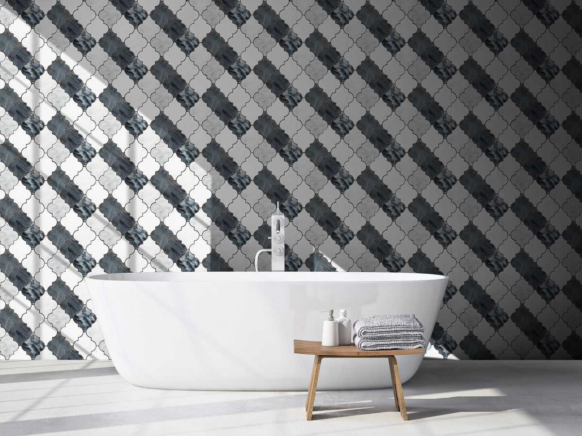 LANTERN SHAPE Marble Backsplash Mosaic Floor and Wall tile  (12x12 inch) MG707