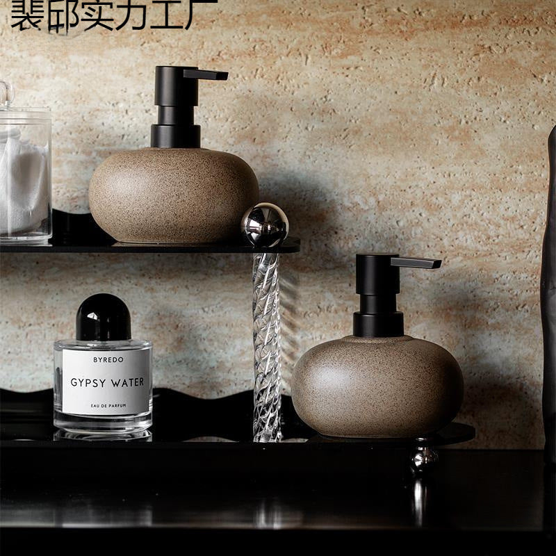 Stone Brown Soap Dispenser – Modern Minimalist Design