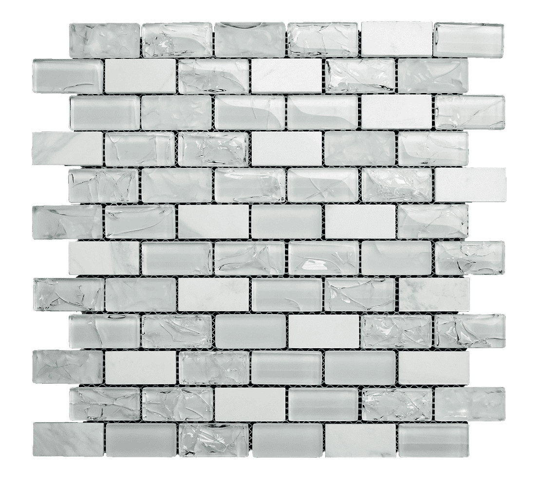 BRISTOL SNOW 1X2 STRIPS Backsplash Mosaic Floor and Wall tile  (12x12 inch) MG804