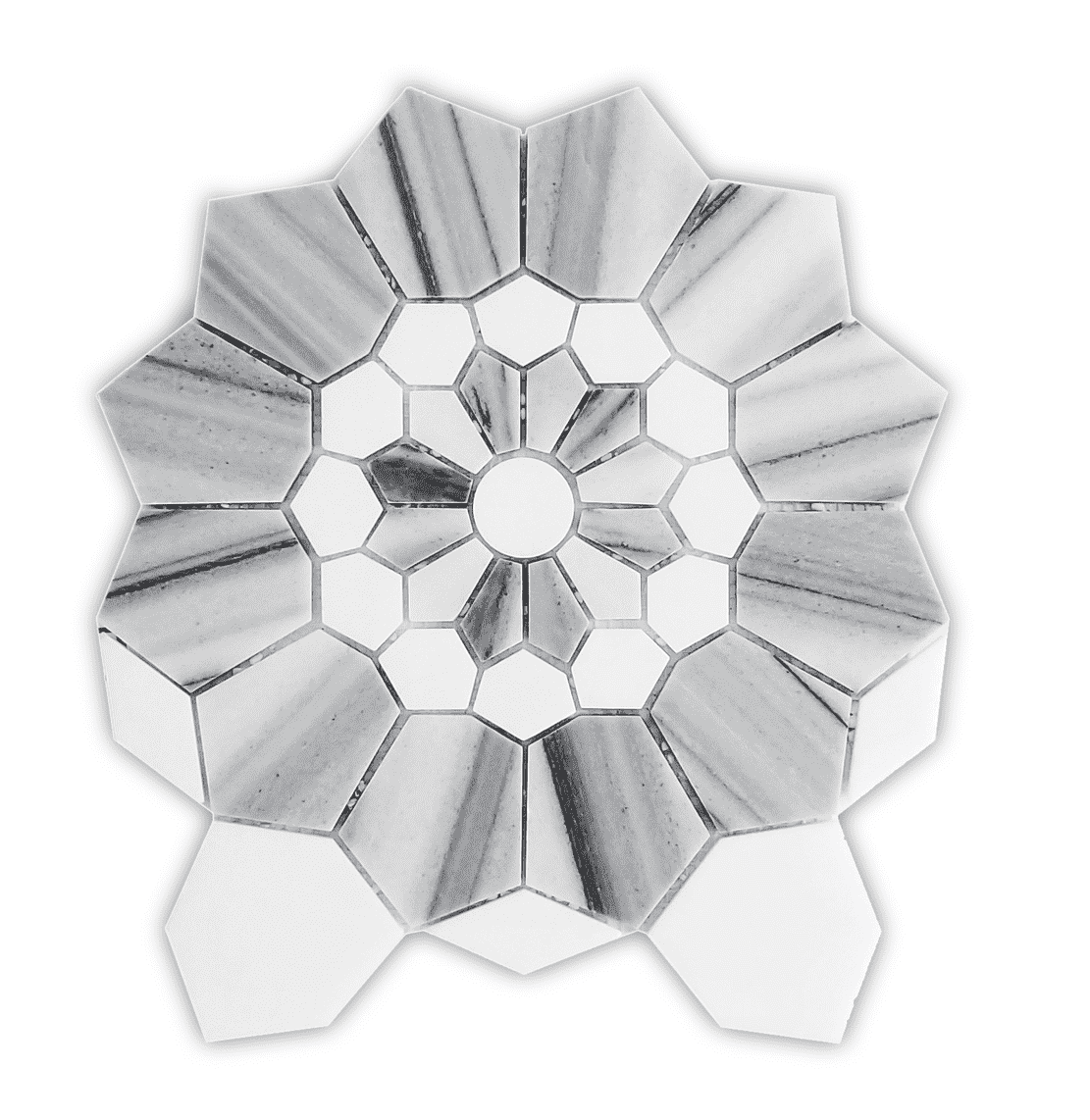FIREWORK THASSOS Marble Backsplash Mosaic Floor and Wall tile  (12x12 inch) MG931