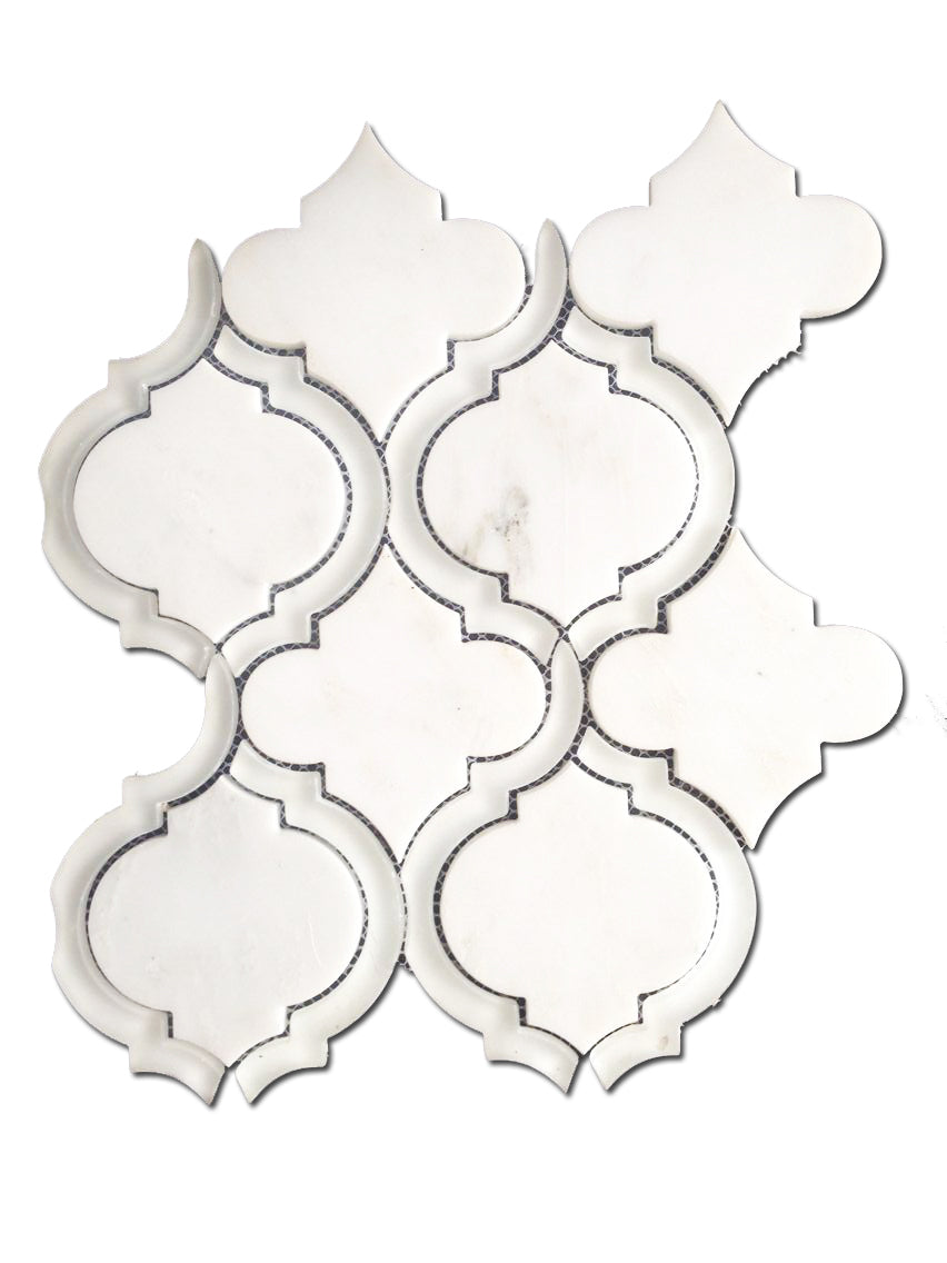 Sophisticated Waterjet Arabesque Luxurious Marble Backsplashes Wall tiles DP8110