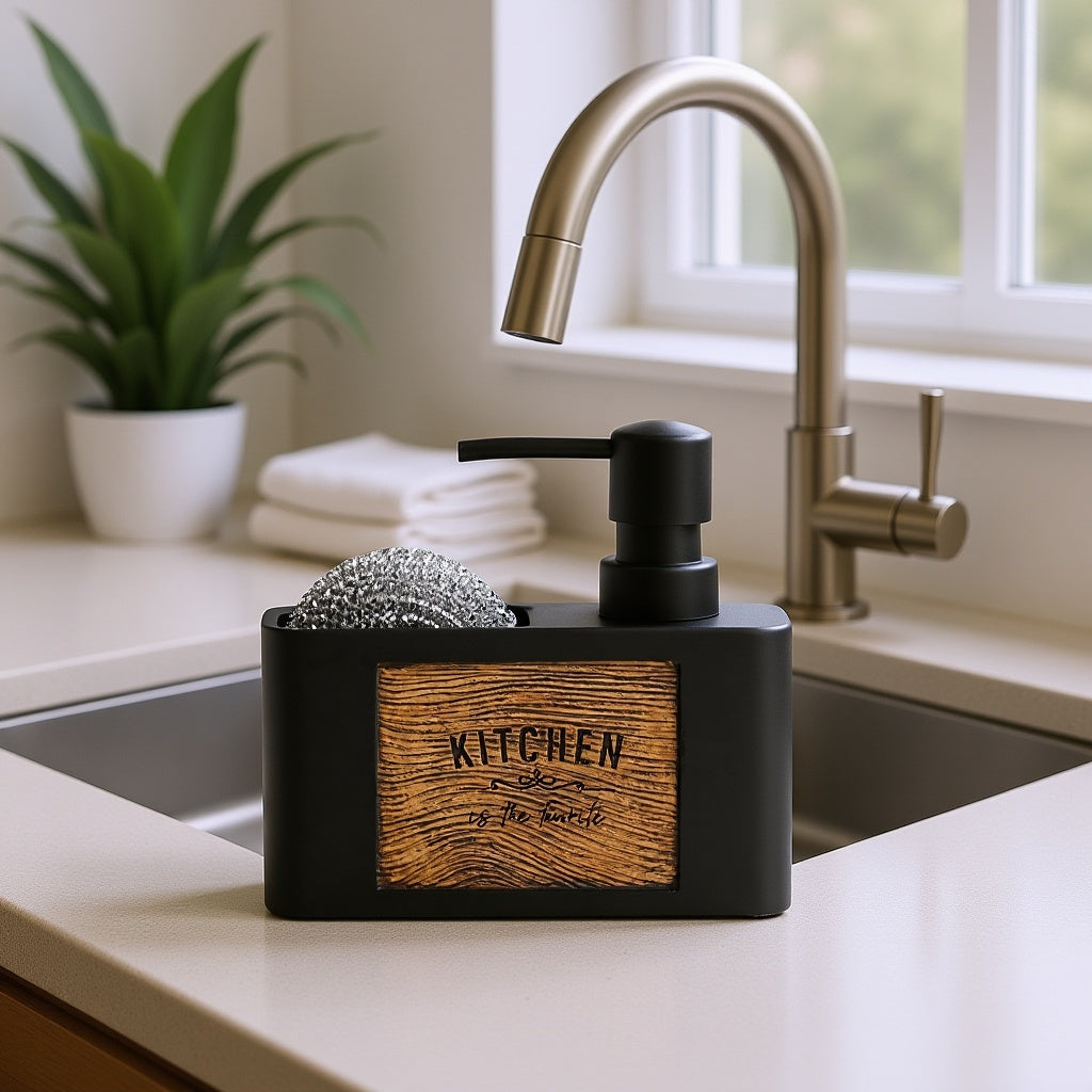 Resin Kitchen Sink Organizer with Soap Dispenser