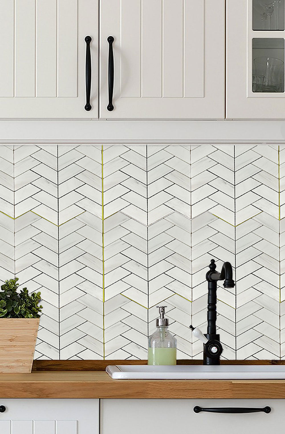 Dolomite Chevron Marble Backsplash Mosaic Floor & Wall Tiles (12x12 inch) MG6020