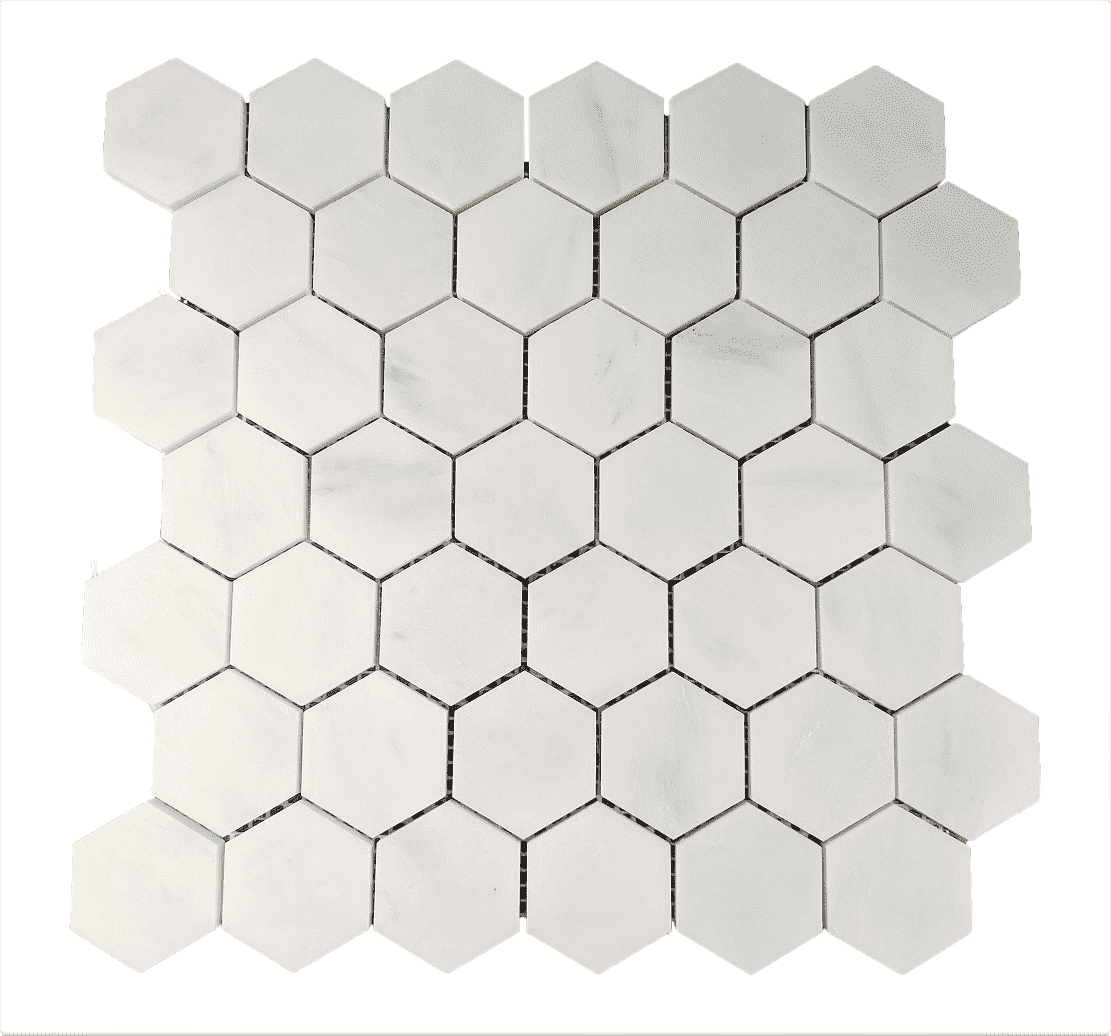 ALPS White 2" Hexagon Marble Mosaic Backsplashes Floor & Wall Tiles ( 12x12 inch) MG607